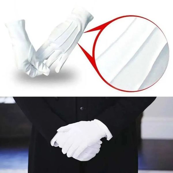 Cleaning Glove 1/5/12 Pairs Adult Formal Three Strength White Labor Gloves Tuxedo Guard Waiters Uniform dishwashing Dress Butler Inspection Ddmythur Household 27