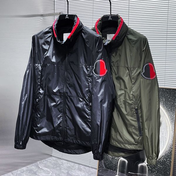 Spring Hooded Jacket Men Slim-Fit Coat Fashion Trench Simple Letter Brand M Top Women Casual Jackets Windbreaker Versatile Sweatshirt Colour-Blocking Youth Coats