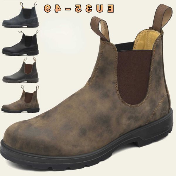 Boots Leather Shoes Men Chelsea Casual Comfortable Unisex Ankle Boots British style Men's Work Boots Big Size 35-49