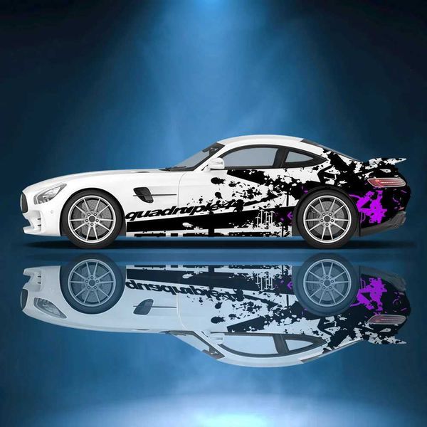 Colorful Splattered Graffiti Line Car Side Sticker Vinyl Self-adhesive Paper Motorsport Paint Decal Suitable for Truck Suv Decor T260707