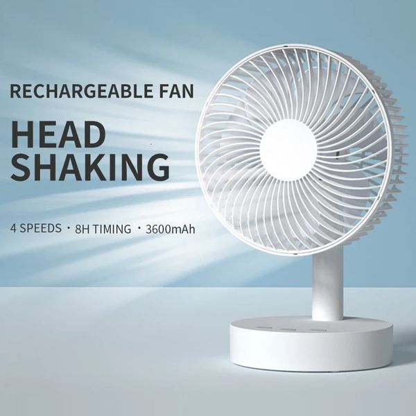 3600mAh USB Desk Fan 4 Speed Adjustable Desktop Table Fan with Strong Wind Quiet Portable Kipas USB Oscillating Fan 260710