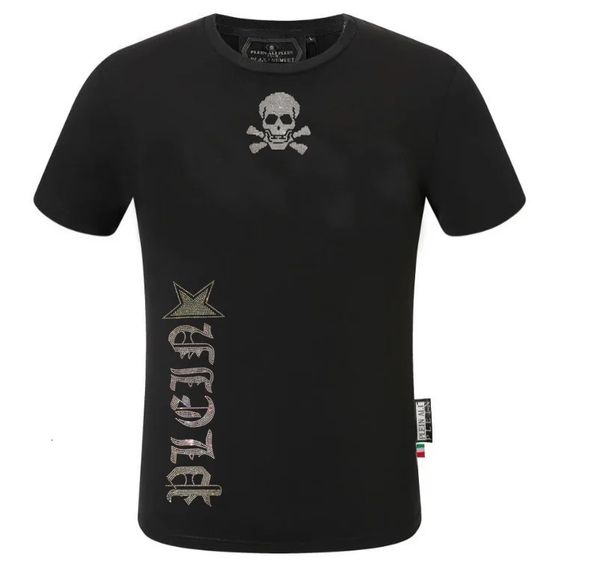 Men's Short Sleeve Streetwear High Quality Outfits Homme Diamond Men PLEIN ALI Summer Slim Fit T-Shirts