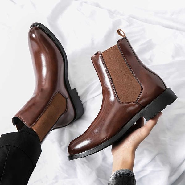 Boots Men Classic Winter Fashi Leather Shoes Autumn Business Chelsea Boots British Style Hombres Botas High Top Footwear Dress