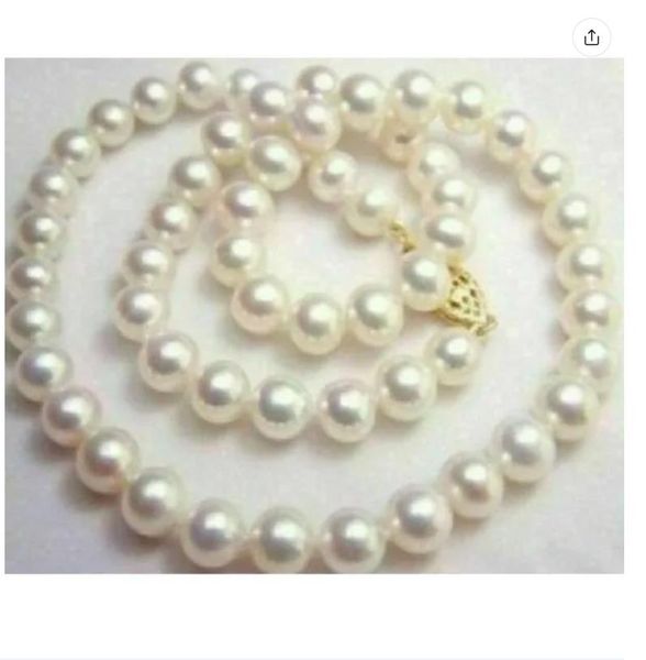 Genuine White South Sea Pearl Necklace 9-10mm 14K Gold
