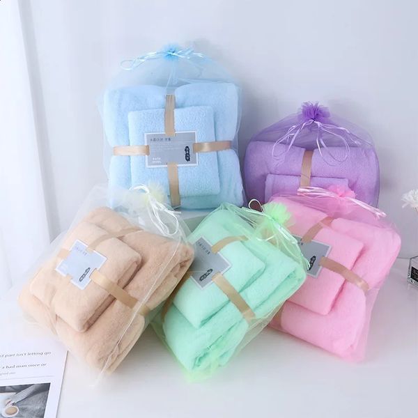2PC Bath Towels Set Super Soft Highly Absorbent Quick-drying Coral Velvet Bath Towel For Adults el Spa Use 260709