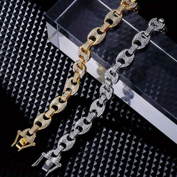 Chain Bracelet MOXI Hot Selling Hip Hop Rapper Personality Temperament High End Non cable Fading Copper Inlaid Zircon Bracelet L