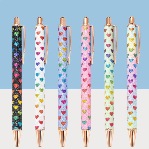 14515 pcs Ballpoint Pen Cute Lips Heart Wedding Rose Gold Metal Stationery School Office Supply High Quality Pens 260707