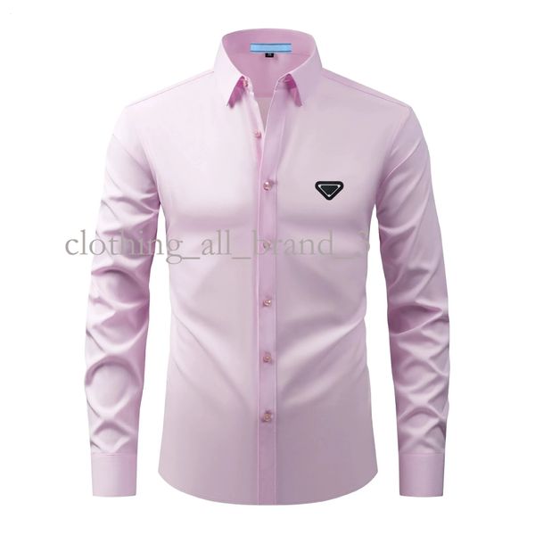 2026 P R A Designer Shirts New Men Elastic Men's Long Sleeve Business Casual Clothing Fashion Slim Fit Short-Sleeved Shirt 637