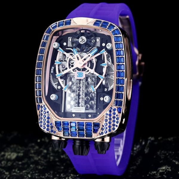 Tonneau Skeleton Automatic Mechanical Watch for Men — compare prices at CompareOffers