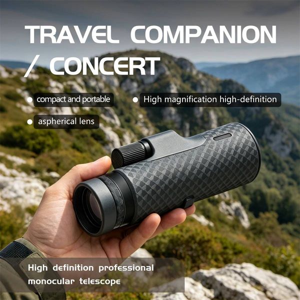 12*52 HD Monocular Zoom Field Glasses 50MM Large Aperture Prism Telescope Travel Hiking Cycling Camping Birdwatching J260713