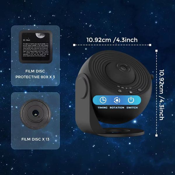 13 Star Planetarium Galaxy Bedroom, Aurora Projector, Night Light Projector for Kids Adults W260713