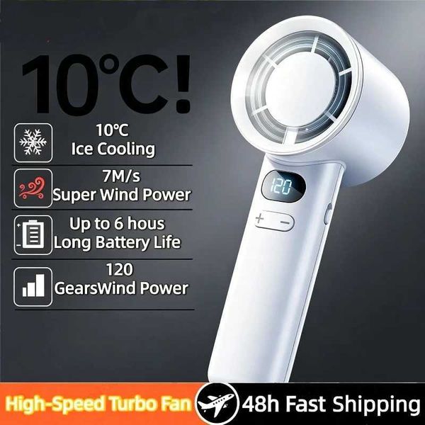 2026 3000mah Handheld Mini Fan Portable Electric Hand Fans Ice Compress High-Speed Cooling USB Rechargeable Digital Display026 L260710A6DD