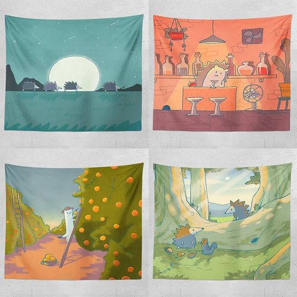 Healing cartoon animals bohemian kawaii accessories room wall cloth home decoration tapestry 26L0713