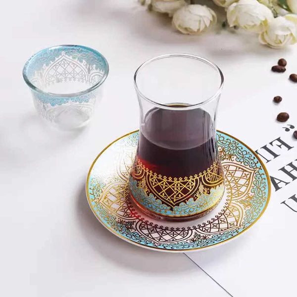 Pattern Turkish Style Coffee Exquisite Cup Simple Household Creative Master Cup Beautiful Exotic Arabian Teacup and Saucer Set 260108 S260713