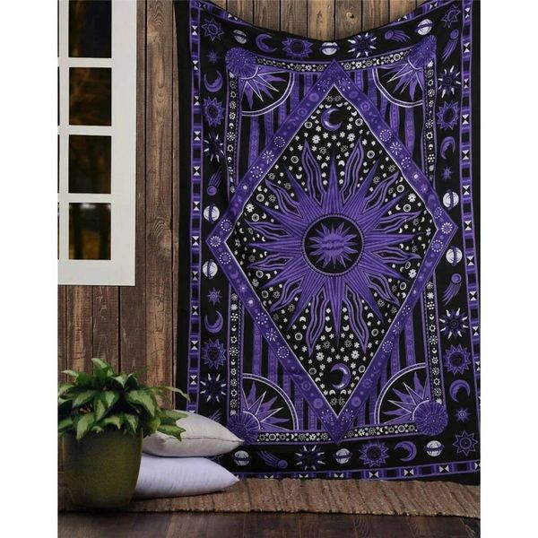 Indian Tarot Divination Mandala Hippie Tapestry Bedroom Living Room Backdrop Bohemian Home Decor Aesthetic Tapiz 26L0713