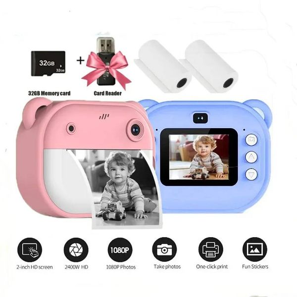 Children Digital for Kids Thermal Print Instant Photo Printing Camera Video Toys+32G Memory Card J260714