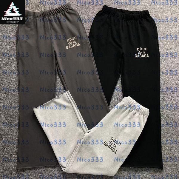 GA Department Flare Pants French Letter Logo Pants Legs Raw Edge Classic Models…