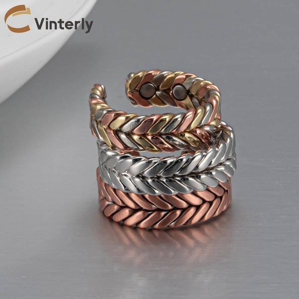 Vinterly Pure Copper Rings Magnetic Health Energy Braided — compare prices at CompareOffers