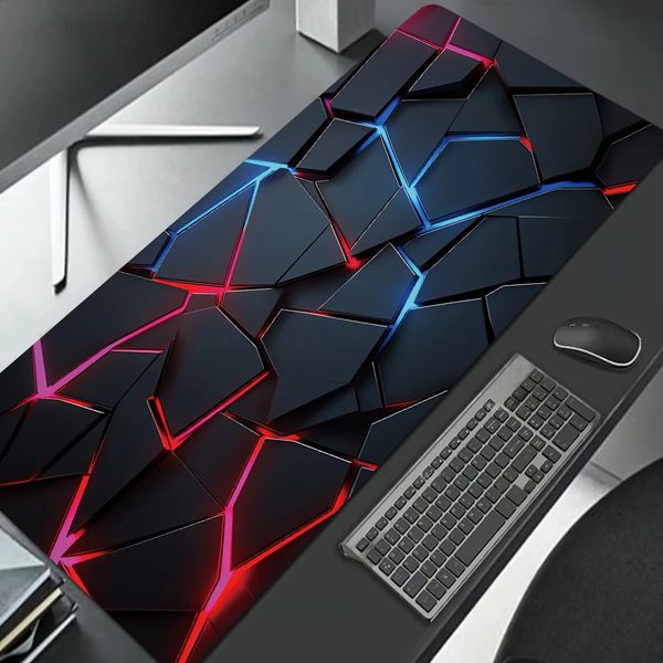 Large Gaming Mouse Pad 90x40 Red Blue Gradient n Non-Slip Rubber Sewn Edge Gaming Desk Mat Keyboard Gamers and Office Work 260713
