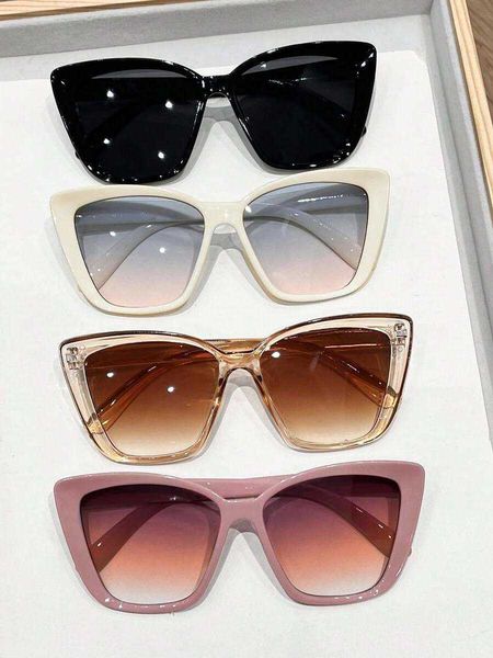 4pcsSet Womens Colorful Cat Eye Plastic Frame Fashionable Personalized Eyeglasses Combo Suitable For Vacation Daily Life Beach Travel Wedding And Othe C260714