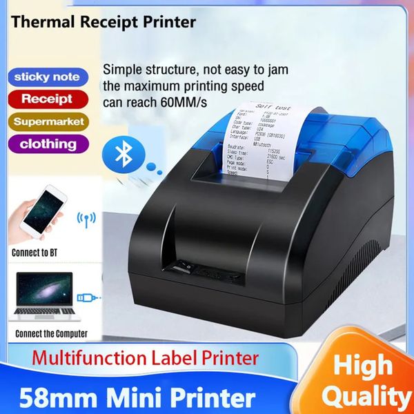 2026 New Portable Desktop Thermal outdoor Receipt 58Mm Wireless Bluetooth Printer Label Printers For Bill POS Machine Sales Retail Shop Supermarket Free Shippin
