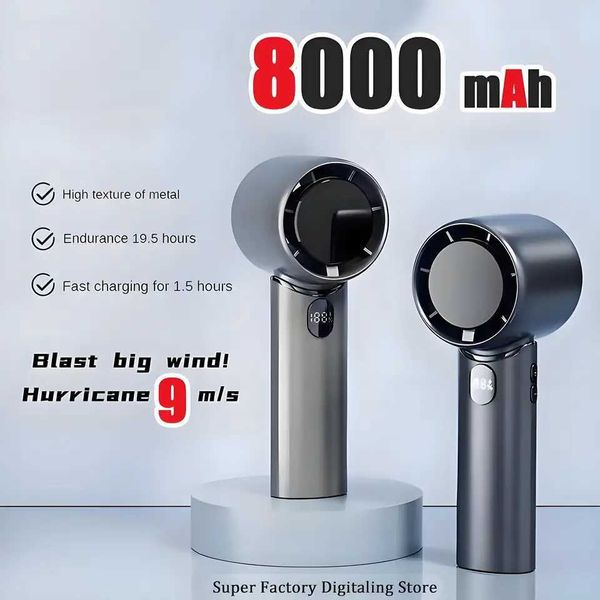 Electric Fan 8000mah Technology Display Wireless Portable Air Circulation Fan Desktop Air Cooling Diffuser Silent Fan Hot L2674