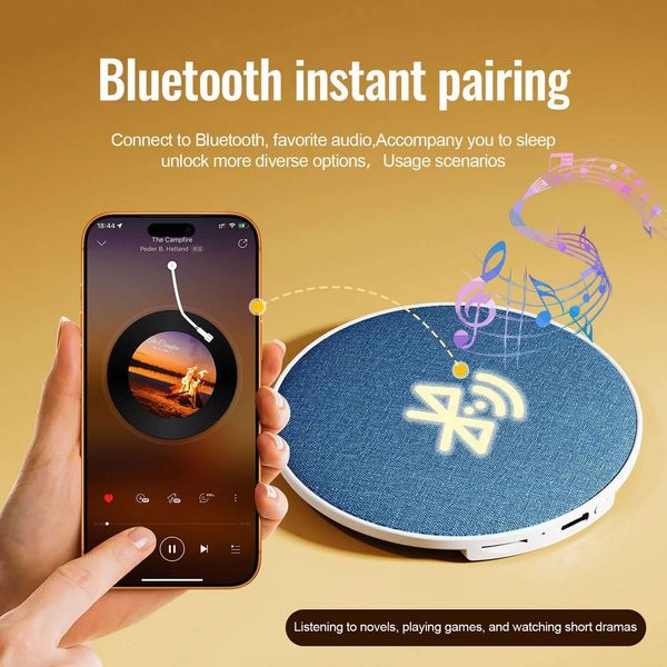 Sleep Aid Speaker Bluetooth Wireless MP3 Music Player Nature Sound White Noise Soundbar Mini Pillow Ultra Thin Sleeping Audio W260715