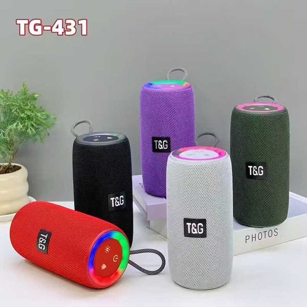 New TG431 Bluetooth Speaker with Colorful Light Ring Handheld Subwoofer Outdoor Portable TWS Dual Speaker Gift Audio T260715