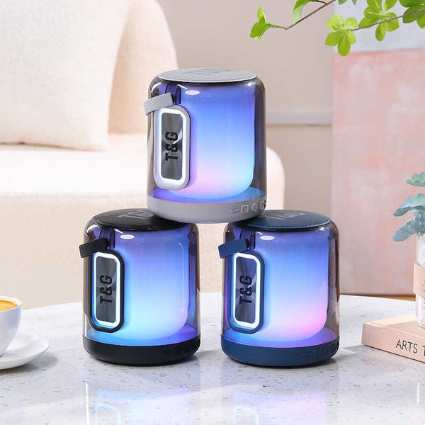 New TG376 Bluetooth Speaker Music Pulse Wireless Subwoofer Desktop TWS High Sound Quality Card Slot Colorful Lights T260715