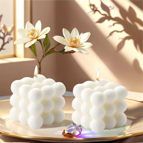 Vanilla Scented Small Cube Ball Candle Soy Wax Cool Shaped Candles Home Office Cute Decorative Candle Birthday Party Supplies Q260715