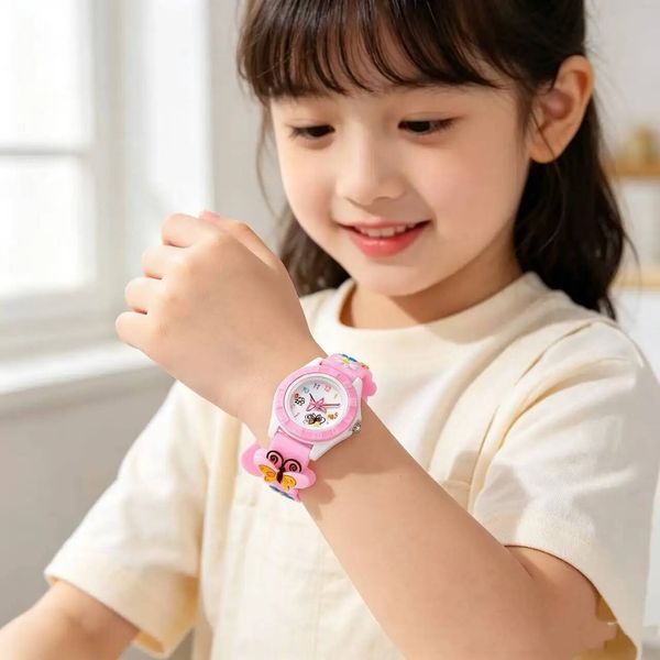 Fashionable Watch, New 3D Pattern Butterfly Children's Cartoon Watch