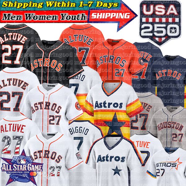 Usa250Th Jose Altuve Jersey Alex Bregman Yordan Baseball Jerseys Alvarez Astros…