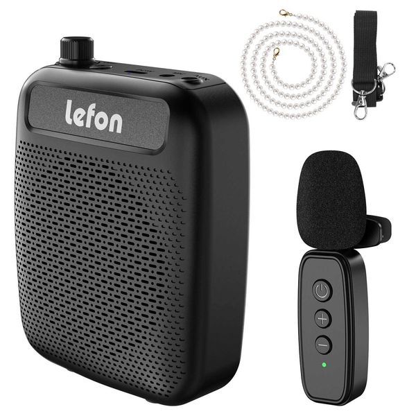 Portable Wireless Voice Amplifier with Lavalier Microphone Rechargeable Clip On Megaphone Speaker for Teacher Tour Guide OutdoorZ260717