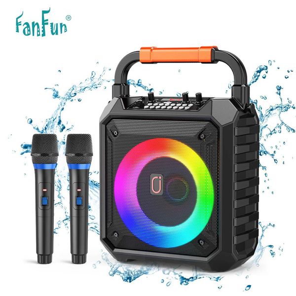 T17-T Wireless Bluetooth Speaker Karaoke Machine with 2 Microphone Home Karaoke System with LED Party LightZ260717