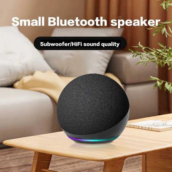 Alaxe Small Bluetooth Speaker Echo Dot 5Th Outdoor Wireless Bluetooth Generation Mini Rgb Speaker Home Subwoofer SphericalZ260717