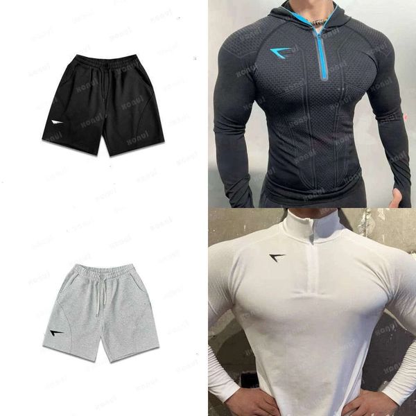 DHgate GYM set men mens shirt sharkity mens T-Shirts Gym Clothing Men Round Neck GYM set men Short pants Sports Long-Sleeved Run Fitness Vest Casual T shirt men set b2 39 8d sold by DHgate