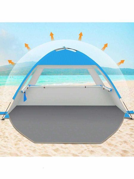 1pc Beach Tent Sun Shelter For 3/4-5/6-7/8-10 Person UPF 50 UV Protection Beach Canopy Lightweight And Easy Setup Cabana Portable Beach Shade Tent H260718