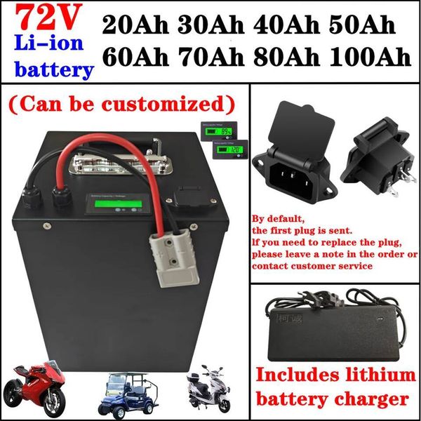 72V 100Ah 80Ah 70ah 60Ah 50Ah 40Ah 30Ah 20Ah Lithium ion battery for Vehicle Golf Cart two three wheelers