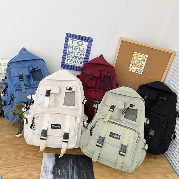Multiple Pocket Backpack Men Canvas Insert Buckle Designer Bag Teenager Laptop …