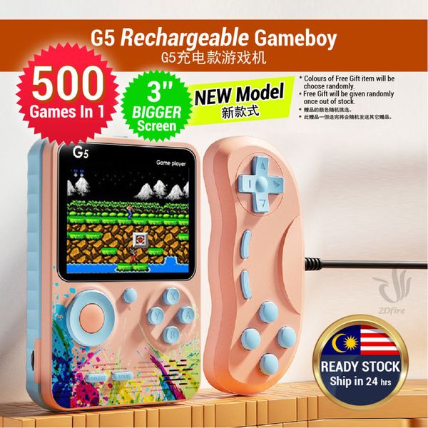 500 Games In 1 Handheld Mini Video Gameboy Childhood Toys 2 Players Classic Boy's Toy G5 Rechargeable Game Console