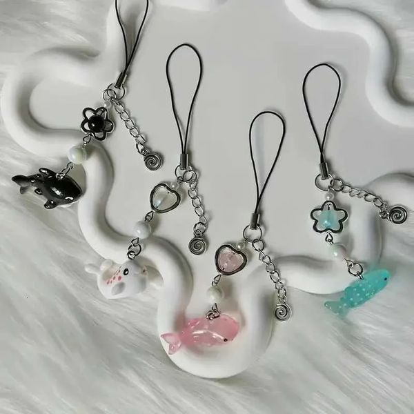Fashion Cute Phone Charm Pendant Decorative Ornament Simulation Animal 1Pc Marine Y2k Shark Lovely Phone Pendant Chain For Mobile Ccd Camera Small Decoration 3R