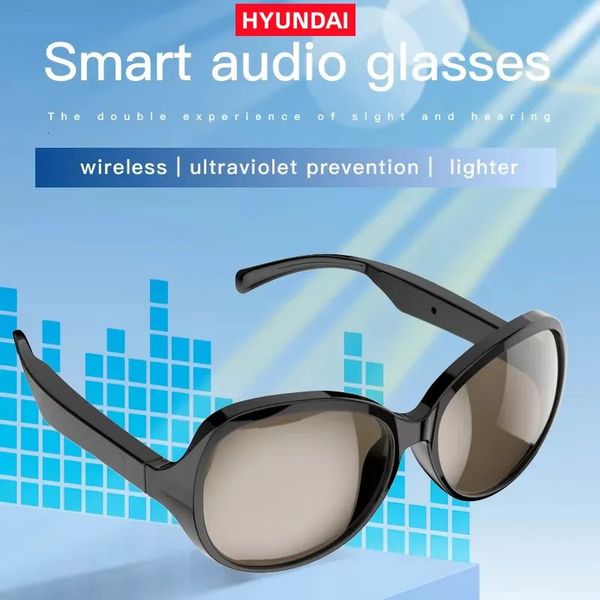 Smart Glasses HYUNDAI Smart Glasses Bluetooth 5 4 Headphones Touch AR Hands Free Calling Stereo Music Headphones For Outdoor Sport F07 Eyewear 3R
