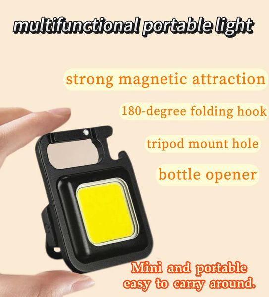 3R Multi Functional Ultra Bright LED Flashlight Keychain With Magnetic Attachment For Outdoor Emergency Lighting