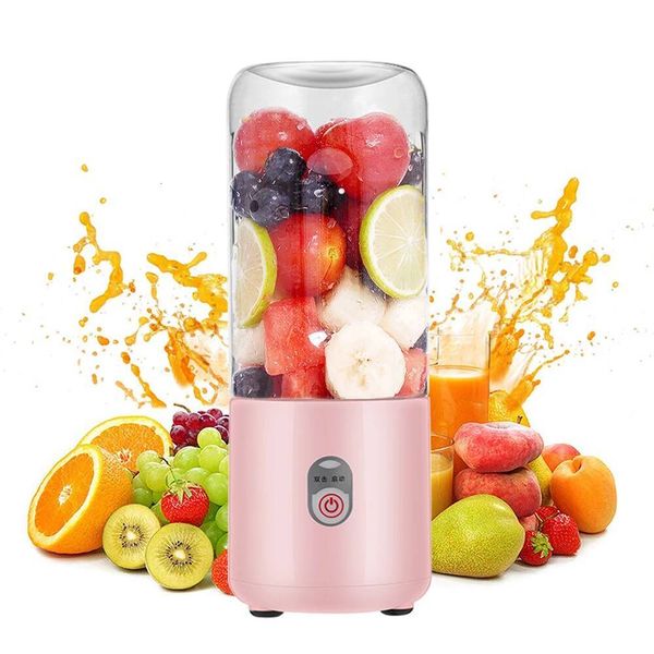 DHgate Usb Rechargeable Portable 500Ml Fresh Fruit Juice Mixer 6 Blades Electric Shake Cute Blender Smoothie Ice Crush Cup 26L0721 sold by DHgate