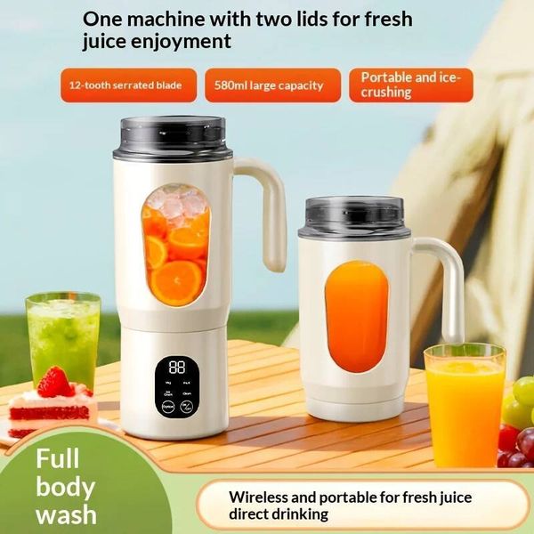 DHgate New Portable Juice Maker for Shakes 580ML Durable Juicer Steel Blades 2 in 1 Blender Bottle Smoothie Extractor 26L0721 sold by DHgate