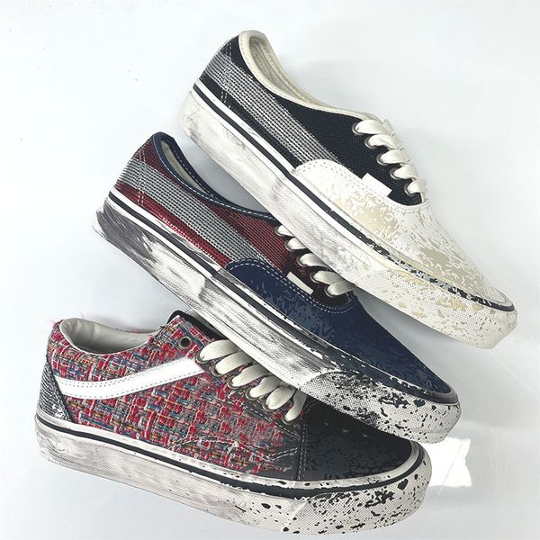 Men Pearlized Canvas Shoes New Designer Pearls Sneakers Women Trainers Old Casu…