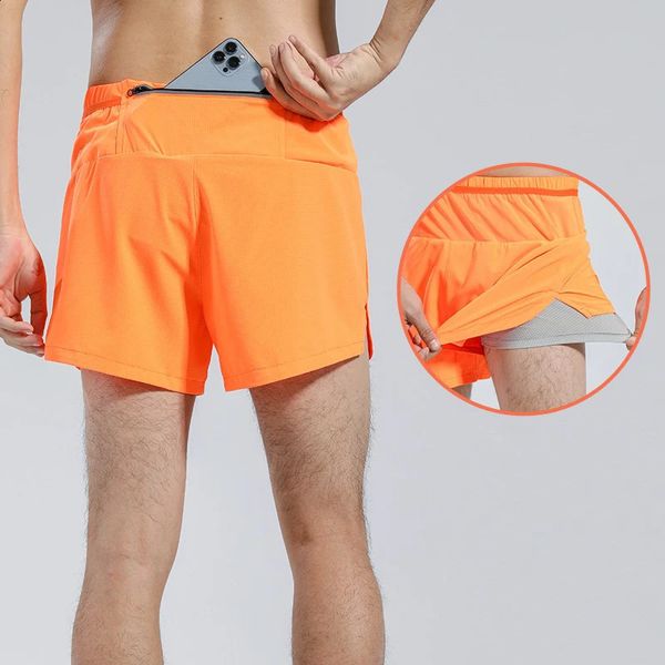 Men Running Shorts Sports Shorts 2 In 1 Quick Dry Professional Marathon Workout Training Gym Fitness Jogging Pants Waist Bag 260723BJ
