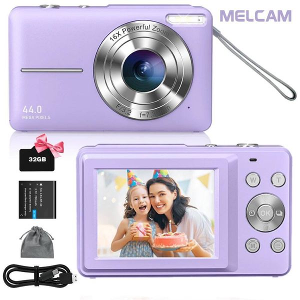 Digital FHD 1080P Camera, Point and Shoot with 16X Zoom Anti Shake, Compact Small Camera for Boys Girls, Purple J260724