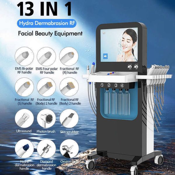 Ace Ace Ace Multifunctional 13 In 1 Face Diamond Dermabrasion Skin Lifting Firmness Increase Oil Removal Moisturizing H2o2 Bubble Cleaning Beauty Devic