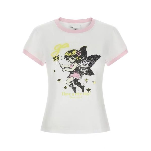 tshirt 2026 Top Quality Designer Summer Cotton T- shirt New Niche Classic Pattern Print Women Casual Versatile Slim Short Sleeve Crew Neck Loose Pullover Beach Tees tn